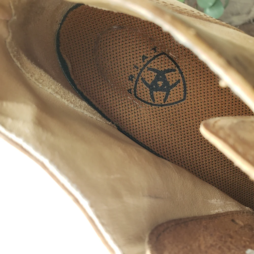 Womens Ariat Heritage Paddock Kittie Fringe Tan Leather Ankle Boots Size 8M - Picture 7 of 10